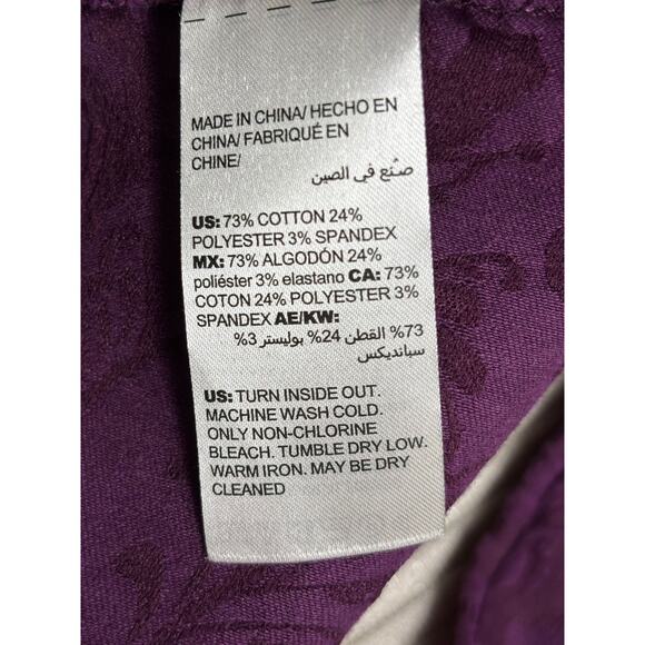 Chico's Elongated Jacquard Jacket Womens Size 0 US 4/6 Purple Long Sleeve Button - Picture 5 of 7